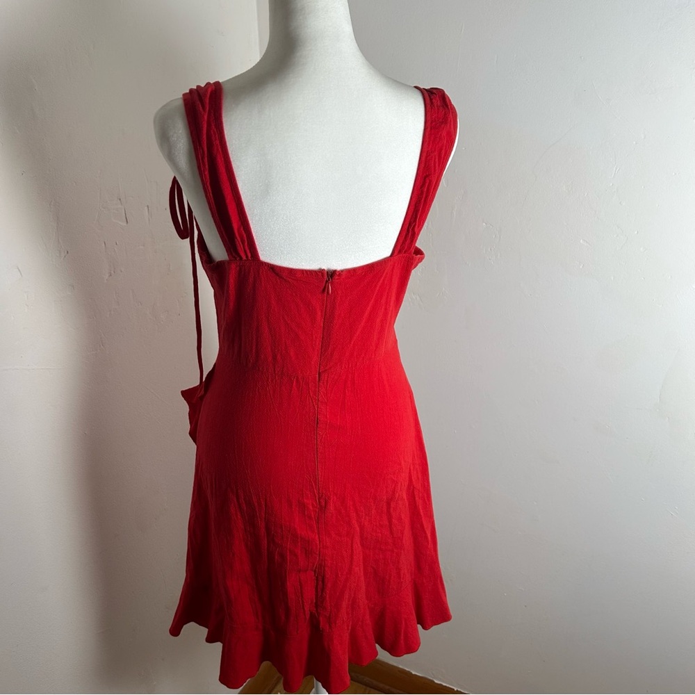 Mini Red Ruffle Dress - Picture 3 of 4